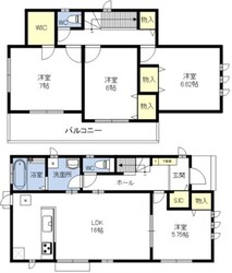 柏市布施新町三丁目戸建の物件間取画像